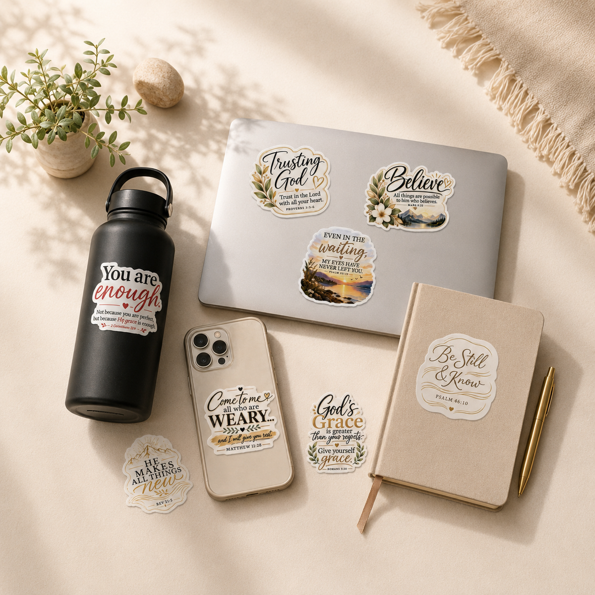 8-Piece Faith-Filled Sticker Collection